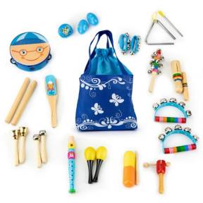 Set muzical din lemn cu 16 instrumente Ecotoys MK0700401