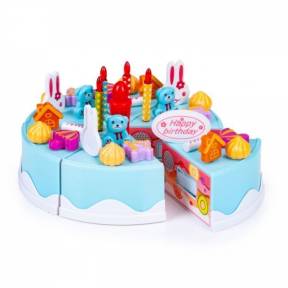 Set tort aniversar cu accesorii, 75 de elemente, Ecotoys HC340709