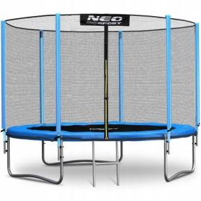 Trambulina de gradina cu plasa exterioara, stalpi si scara 252 cm (8FT) Neo-Sport NS-08Z181 - Albastru