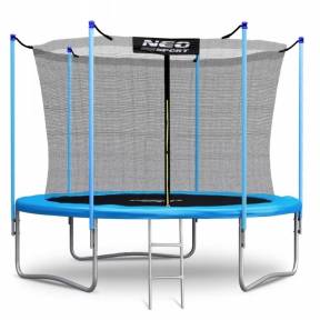 Trambulina de gradina cu plasa interioara, stalpi si scara 252 cm (8FT) Neo-Sport NS-08W181 - Albastru
