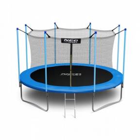 Trambulina de gradina cu plasa interioara, stalpi si scara 404 cm (13FT) Neo-Sport NS-13W181 - Albastru