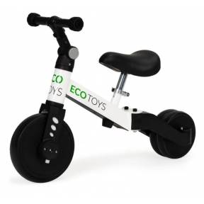 Tricicleta cu pedale 2 in 1 Ecotoys YM-BT-6 - Alb