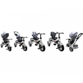 Tricicleta cu pedale 3 in 1 R-Sport T3 - Gri