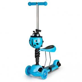 Trotineta cu sezut si 3 roti cu LED Ecotoys YM-SC-6 - Albastru