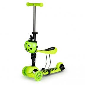 Trotineta cu sezut si 3 roti cu LED Ecotoys YM-SC-6 - Verde