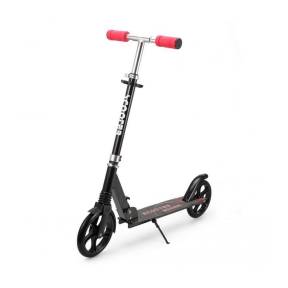 Trotineta urbana ECOTOYS SSWT-2019, cadru usor din aluminiu, roti mari, cu amortizor, picior de sprijin, neagra