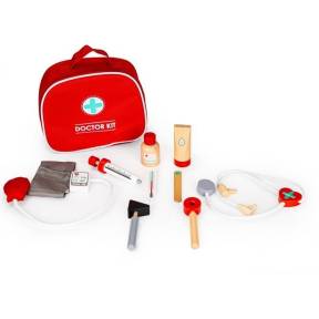 Trusa medicala cu 9 elemente din lemn Ecotoys 4501