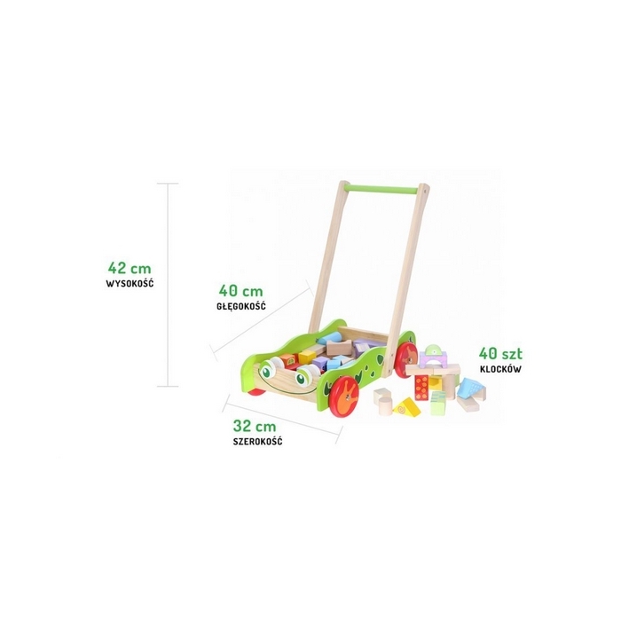 Antemergator din lemn + 40 de cuburi Ecotoys 2110