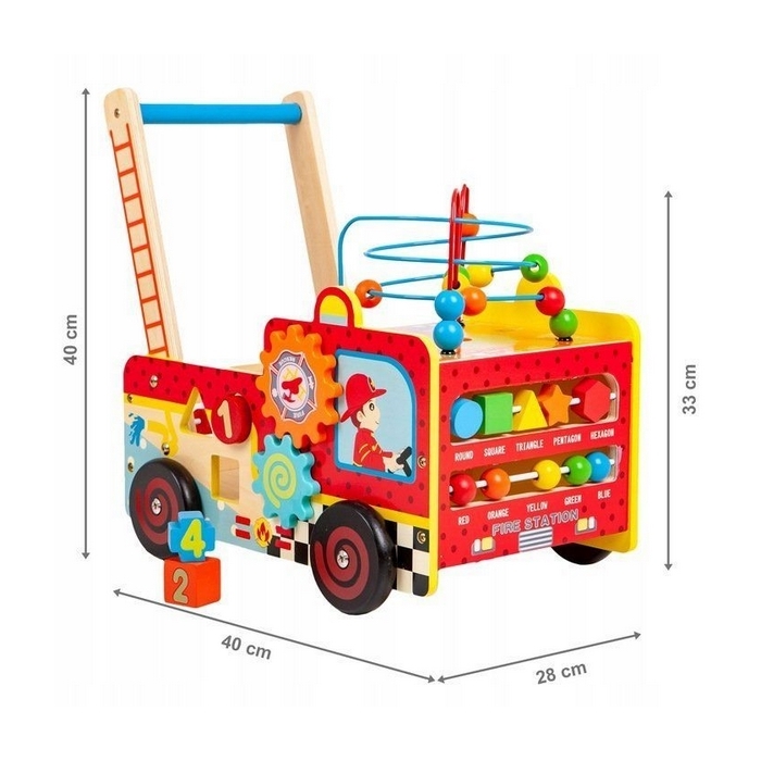Antemergator educativ Pompieri Ecotoys HM013238, blocuri, labirint, multicolor