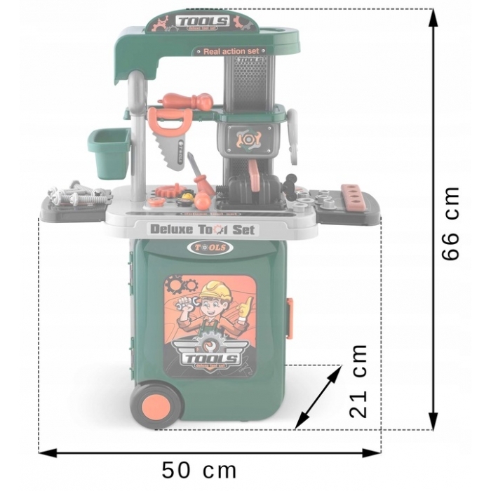 Atelier de lucru 3 in 1 cu unelte pentru copii Ricokids 772300 - Verde