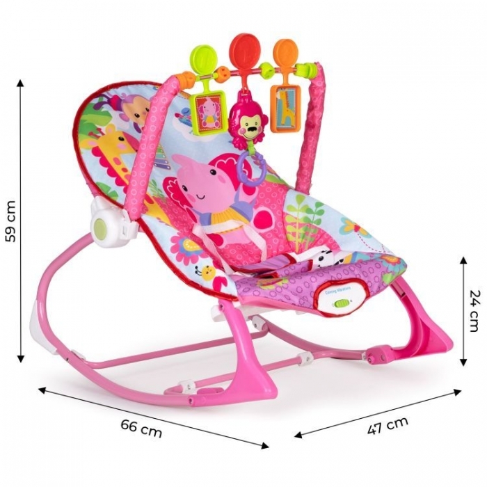 Balansoar cu vibratii 2 in 1 Ecotoys 8617 - Roz