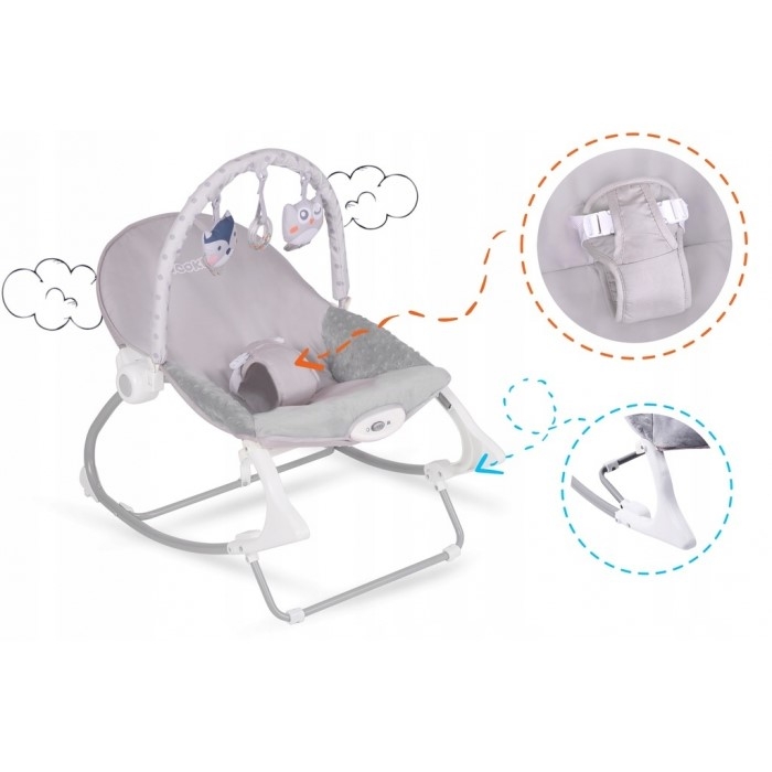 Balansoar cu vibratii Ricokids 7308 - Gri
