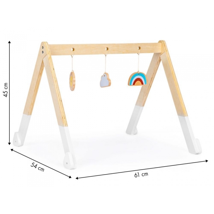 Bara educativa din lemn pentru copii cu 3 jucarii, Ecotoys CA12231