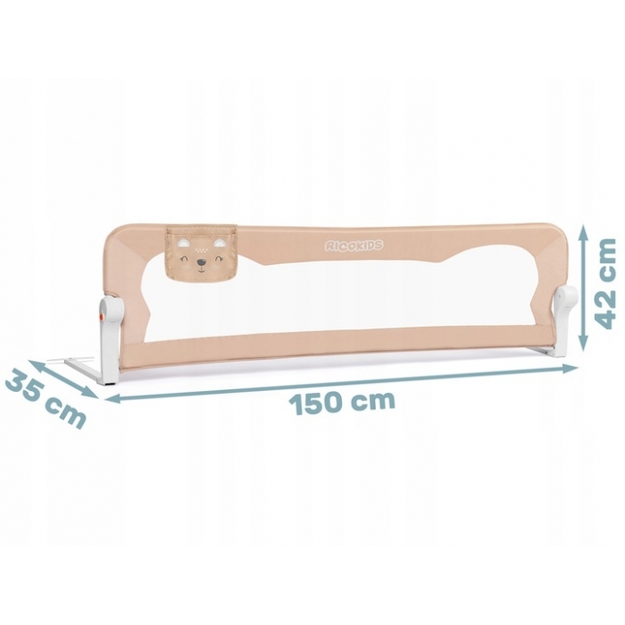 Bariera de pat Ricokids 150 x 42 x 35 cm - Bej