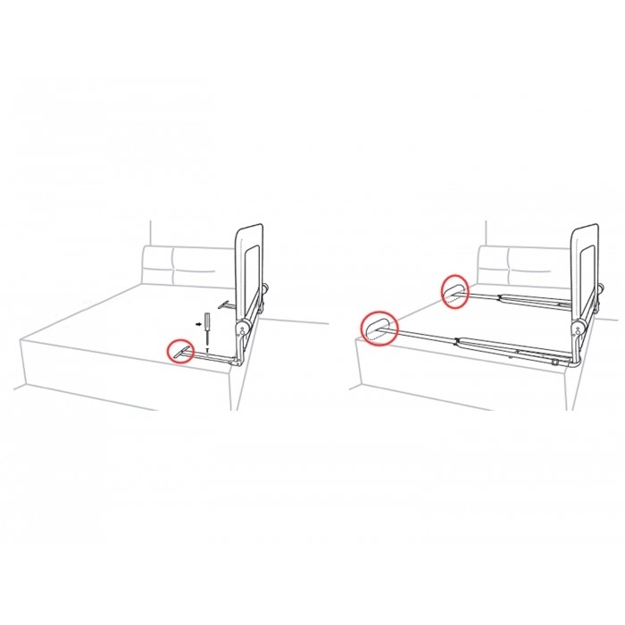 Bariera de protectie pentru pat 150 x 35 x 42 cm Ricokids - Albastru