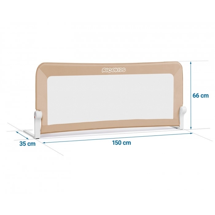 Bariera de protectie pentru pat 150 x 35 x 66 cm Ricokids - Bej