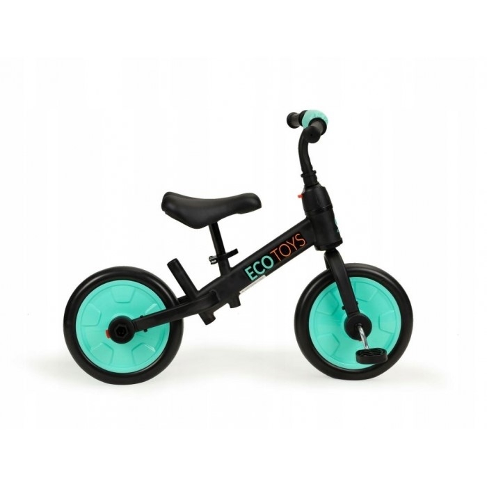 Bicicleta cu pedale si roti ajutatoare 3 in 1 Ecotoys YM-BB-12 - Blue