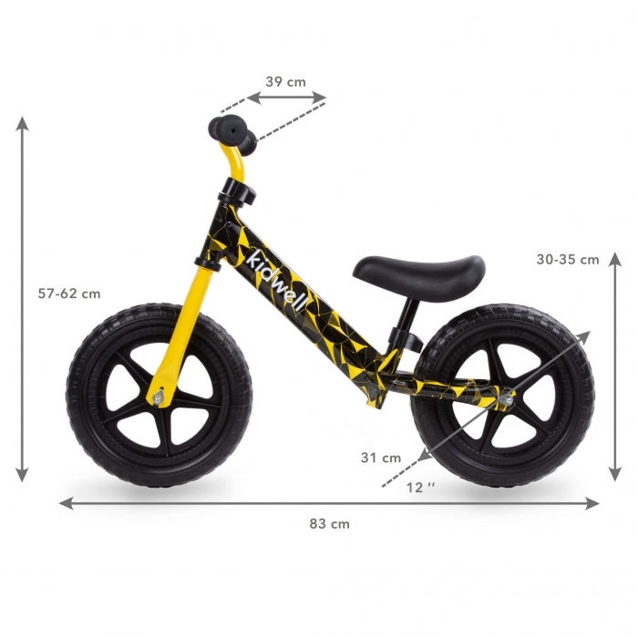 Bicicleta fara pedale Kidwell Rebel Yellow
