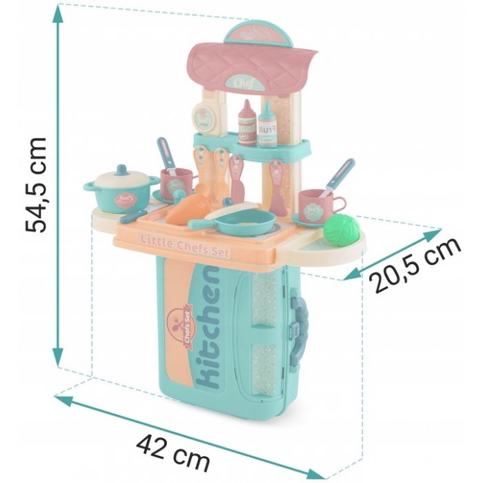 Bucatarie 3 in 1 cu accesorii incluse Ricokids 772901 - Turcoaz