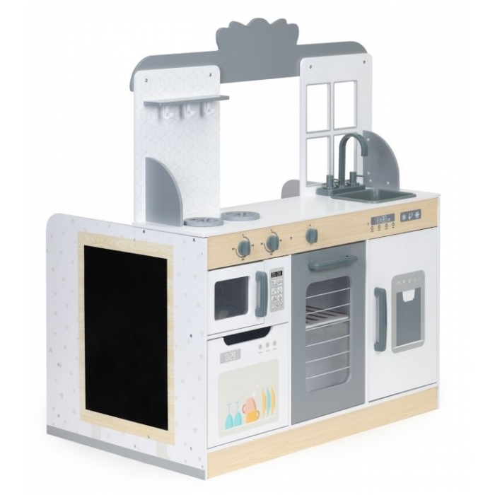 Bucatarie din lemn 2 in 1 tip restaurant pentru copii Ecotoys 7261