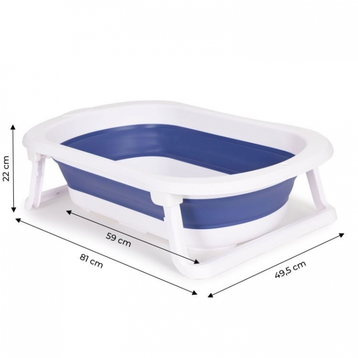 Cadita de baie cu dop de scurgere Ecotoys HA-B27 - Albastru