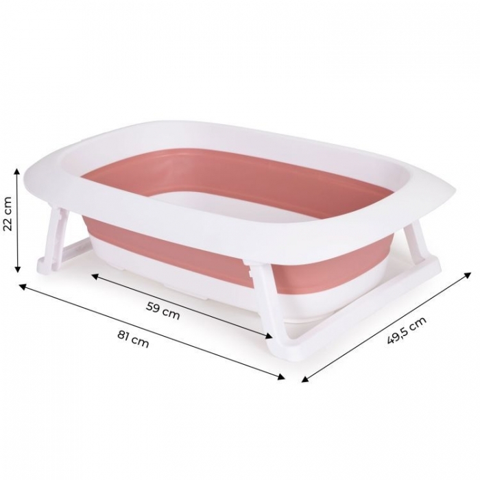 Cadita de baie cu dop de scurgere Ecotoys HA-B31 - Roz
