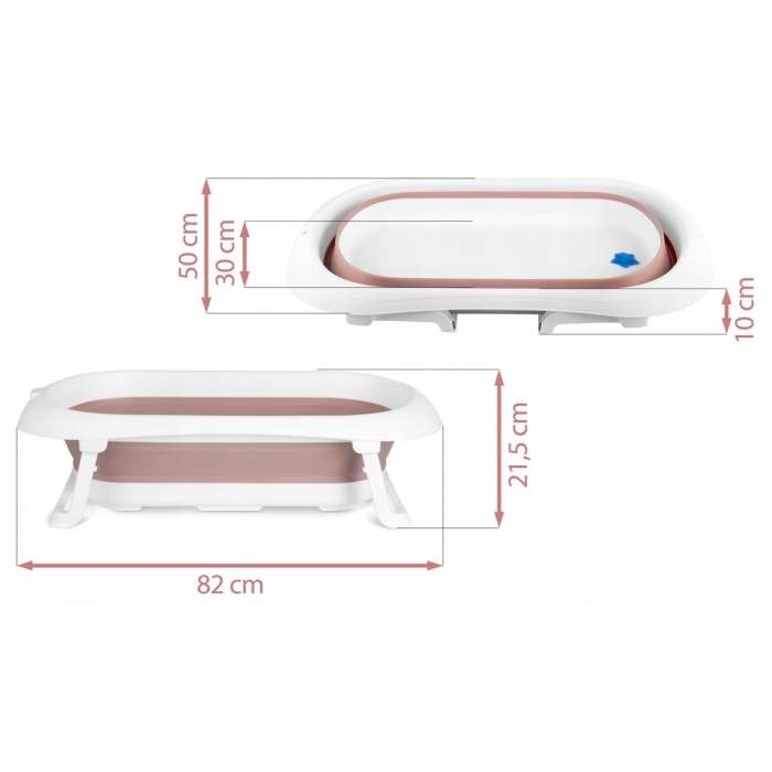 Cadita de baie cu dop de scurgere Ricokids RK-281 - Roz