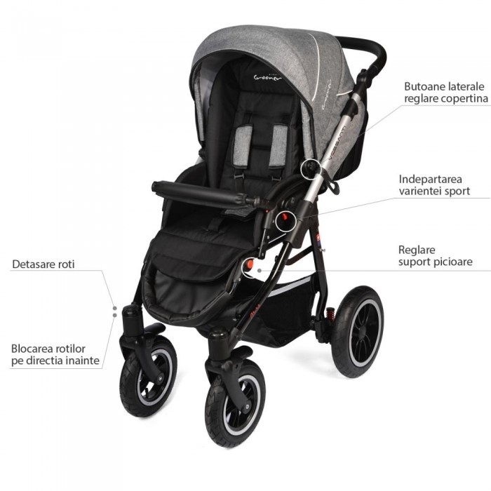 Carucior VESSANTI Crooner Prestige 2 in 1 - Gray