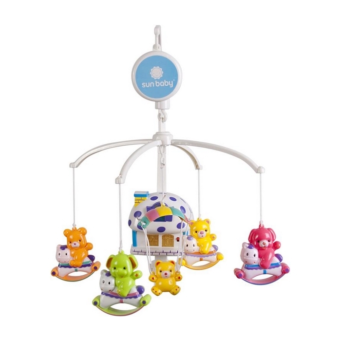 Carusel muzical Sun Baby 013 cu lampa, sunete si jucarii
