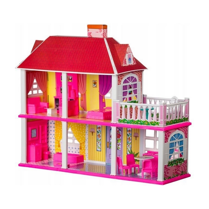 Casuta de papusi cu terasa Ecotoys HC33424