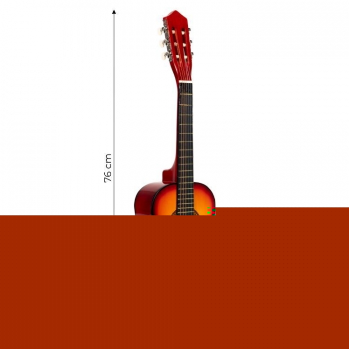 Chitara din lemn cu 6 corzi pentru copii, 76 cm, Ecotoys HX18022-30N