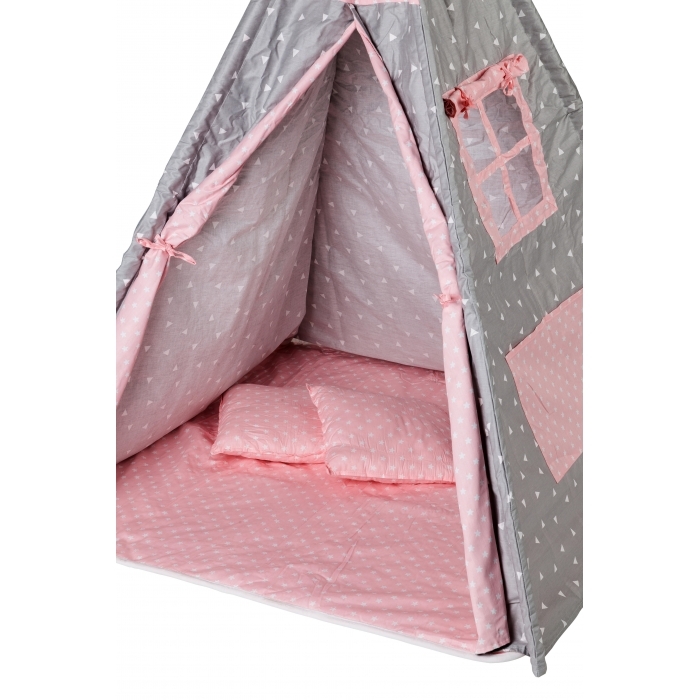 Cort de indieni TIPI-05 Ecotoys cu salteluta si perne - Triangular Craze