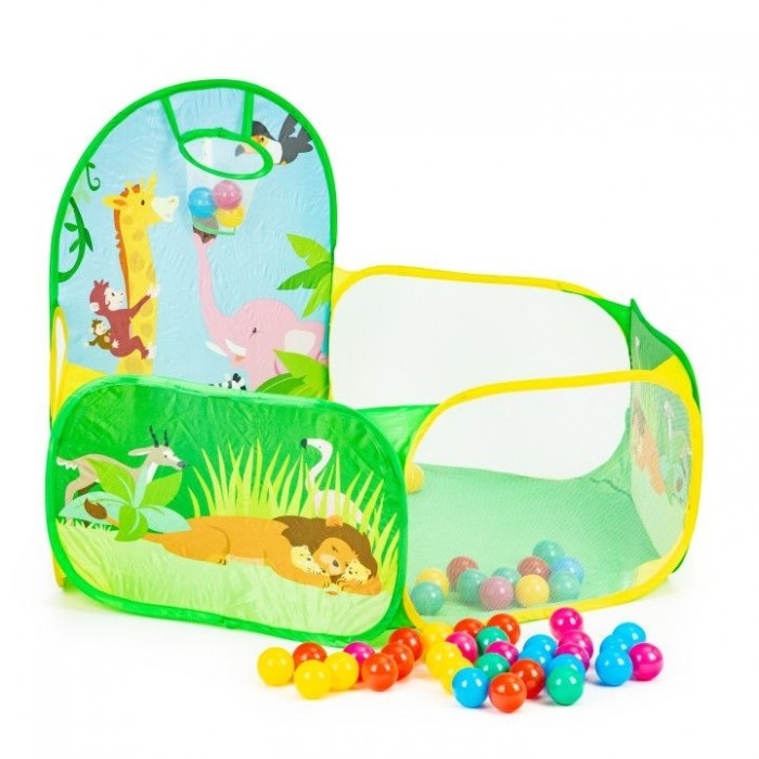 Cort de joaca Jungla cu 50 de bile multicolore Ecotoys 8114