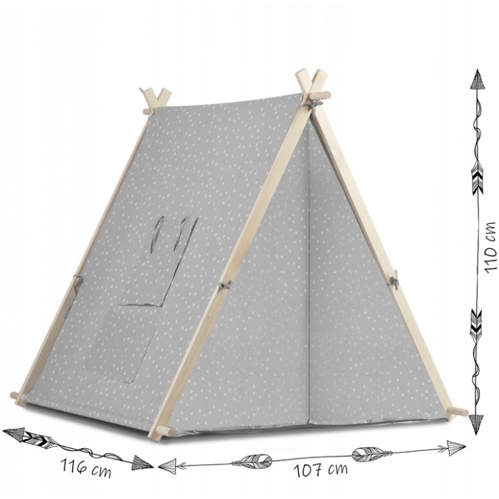 Cort de joaca pentru copii cu lampa, Ricokids 740501 gri 