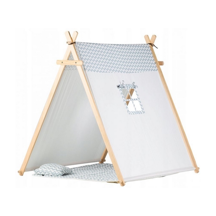 Cort tip casuta TIPI-07 Ecotoys cu salteluta + perne - Alb