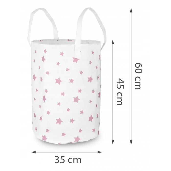 Cos mare pentru depozitarea jucariilor Ricokids - Alb cu stele