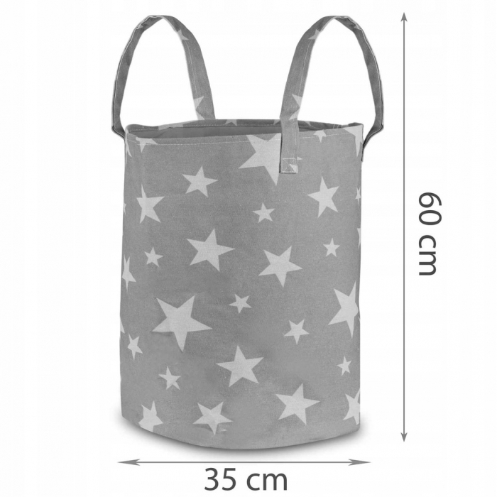 Cos mare pentru depozitarea jucariilor Ricokids - Gri cu stele