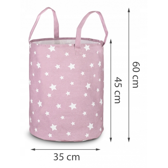Cos mare pentru depozitarea jucariilor Ricokids - Roz cu stele