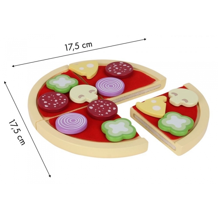 Jucarie interactiva de lemn sub forma de pizza Ecotoys 4221