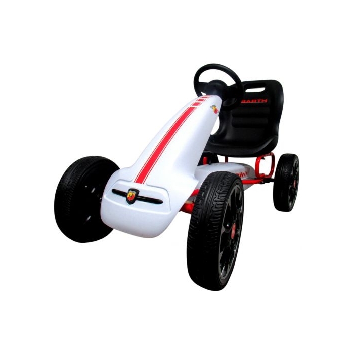 Kart cu pedale ABARTH, 3-7 ani, roti din spuma EVA, G6 R-Sport - Alb