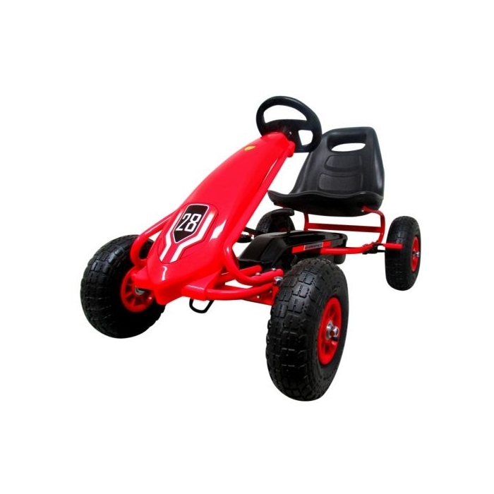 Kart cu pedale Gokart, 3-7 ani, roti gonflabile, G4 R-Sport - Rosu