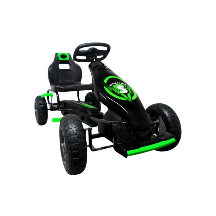 Kart cu pedale Gokart, 4-10 ani, roti gonflabile, G8 R-Sport - Verde