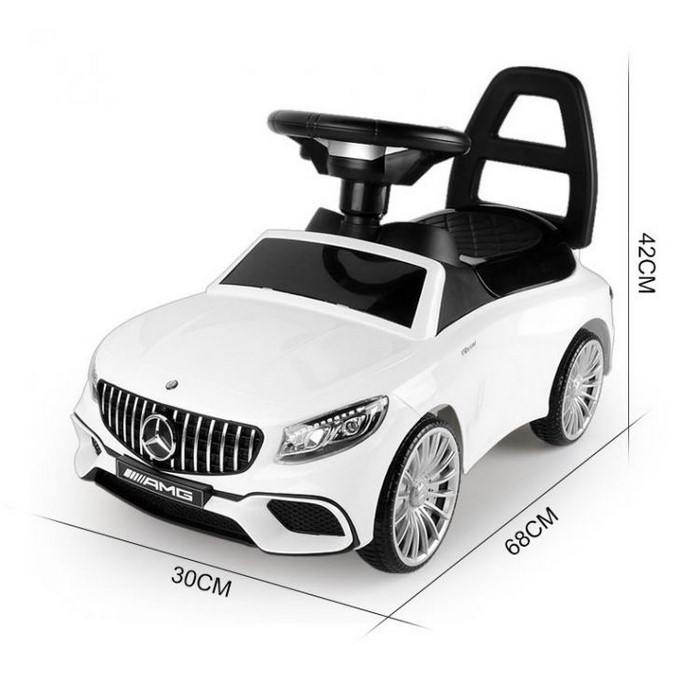 Masinuta de impins cu LED si sunete Mercedes S65 AMG  - Alb