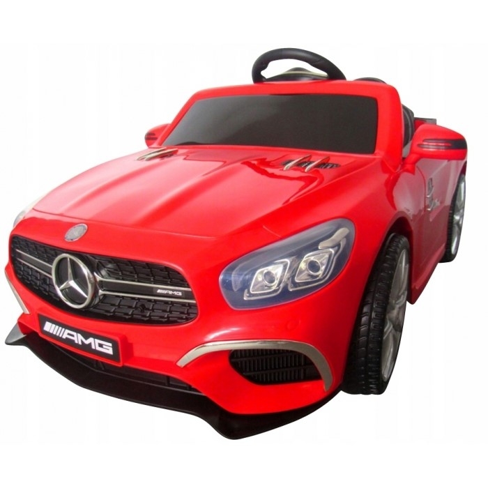 Masinuta electrica cu telecomanda, roti EVA, scaun piele Mercedes SL63 - Rosu