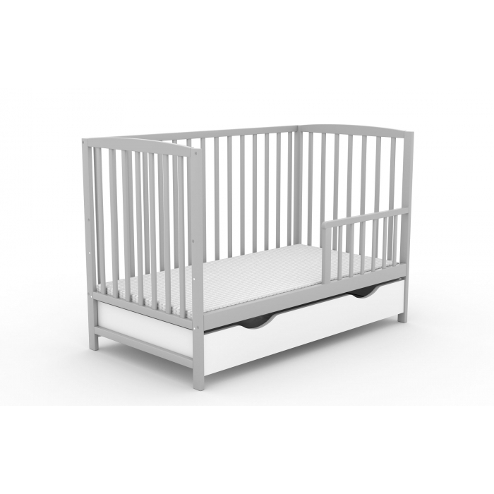Patut cu sertar VESSANTI ARES - Gri + Saltea Cocos 12 cm 