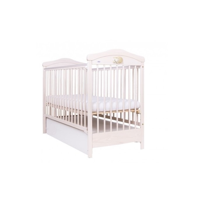 Patut Drewex Hippo cu sertar - Alb + Saltea Cocos 12 cm