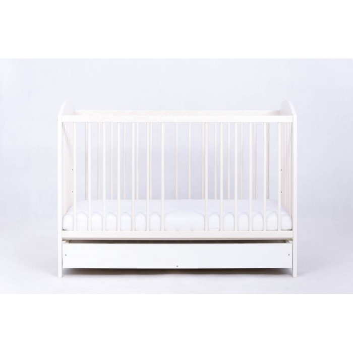 Patut Drewex Lulaya cu sertar - Alb + Saltea Cocos 10 Cm