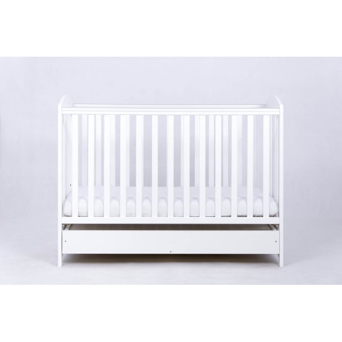 Patut Drewex Natalia cu sertar - Alb + Saltea Cocos 10 Cm