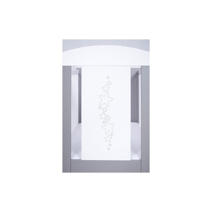 Patut Drewex Stars cu sertar - Silver + Saltea Cocos 8 Cm
