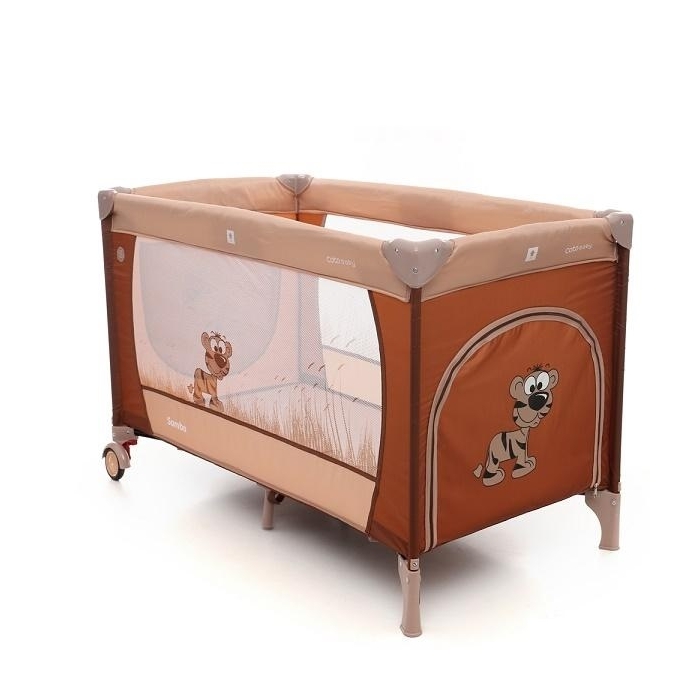 Patut pliabil cu 2 nivele Coto Baby Samba Plus Brown